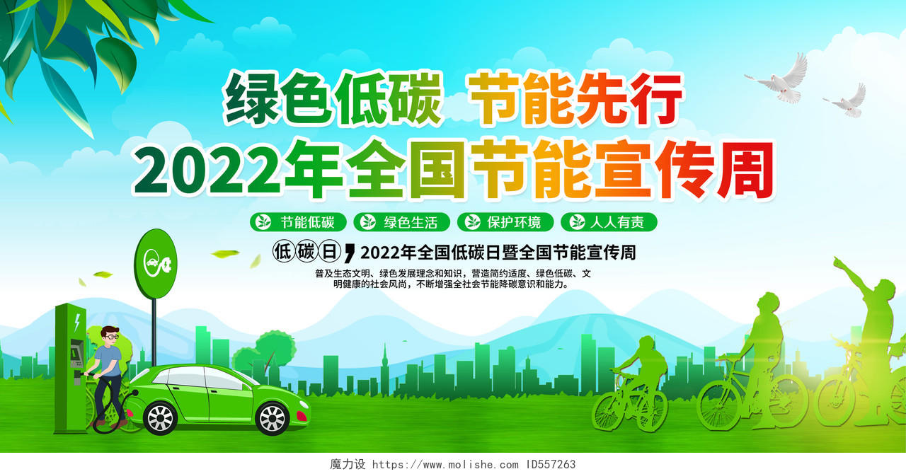 绿色风格2022全国节能宣传周宣传栏